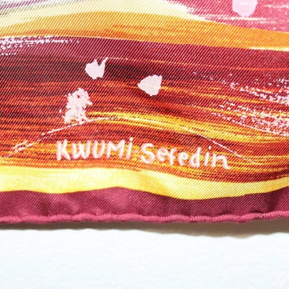 HERMES Carre 90 Scarf ""FEUX DU CIEL"" Silk Yellow Auth - Picture 9 of 16